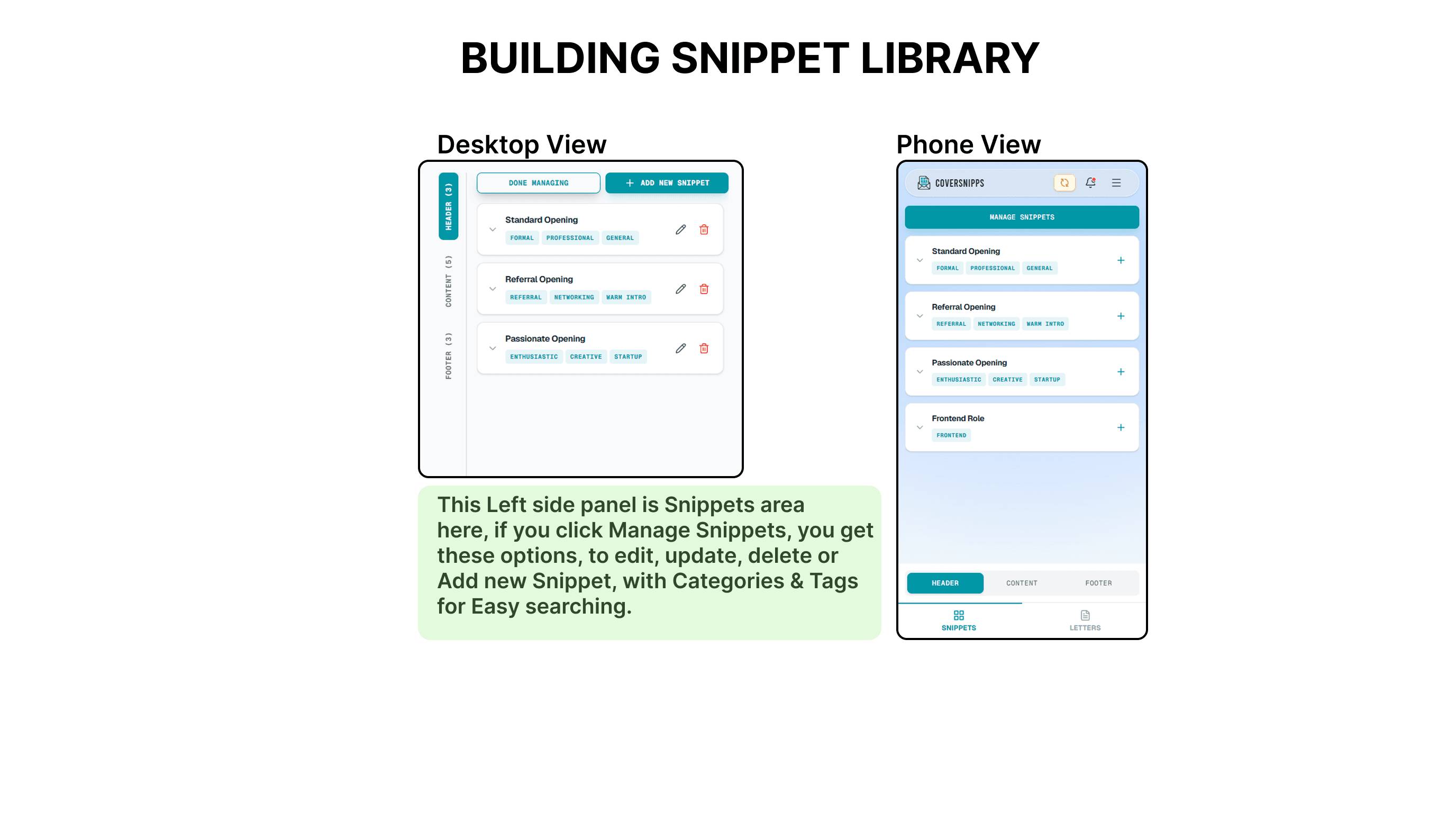 Building Snippet Library